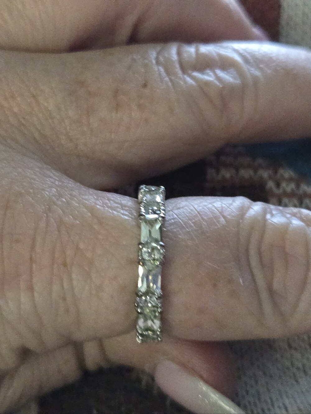 Sterling Silver Clear Cz Emerald Cut Eternity Band - Women Jewelry - Picture 3 of 3